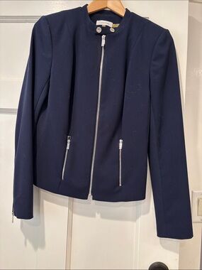 Calvin Klein Navy Zip-Up Blazer Jacket